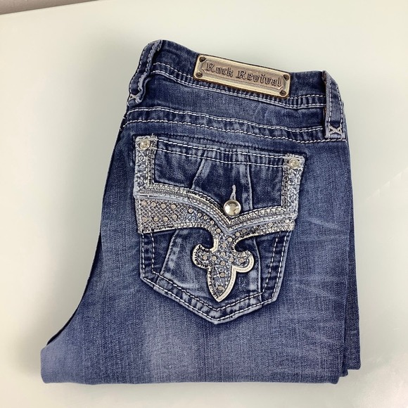 Rock Revival Yui Boot Embroidered Rhinestones Size 34 - Picture 11 of 13